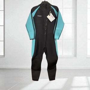 Wetsuit Unisex Womens Size 12 Short 5’4”-5’7” Black &Teal Beach DivMystery NIB